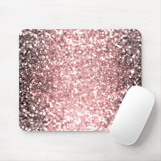 Tapis De Souris Rose Gold Éclairage Parties scintillant brillant (Avec souris)
