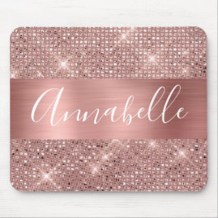 Tapis De Souris Rose Gold Faux Foil Chic