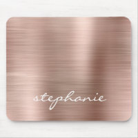 Rose Gold Faux Métal Brossé Personnalisé