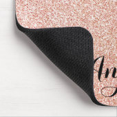 Tapis De Souris Rose Gold Faux Parties scintillant Nom personnalis (Coin)