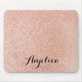 Tapis De Souris Rose Gold Faux Parties scintillant Nom personnalis (Devant)