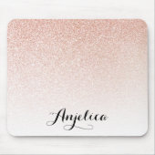 Tapis De Souris Rose Gold Faux Parties scintillant Ombre Nom perso (Devant)