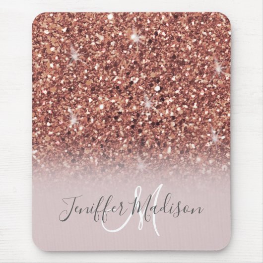 Tapis De Souris Rose Gold Glitter Drips (Devant)