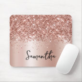 Tapis De Souris Rose Gold Glitter Pale Shimmer Name (Avec souris)