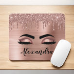 Tapis De Souris Rose Gold Glitter Sparkle Eyelashes Monogram<br><div class="desc">Rose Gold Faux Foil Metallic Sparkle Parties scintillant en métal brossé Monogramme Nom et cils initiaux (cils),  Extensions Eyelash et Yeux Blush Pink Mousepad. Le design fait le cadeau parfait pour 16 ans,  mariage,  douche nuptiale,  anniversaire,  baby shower ou bachelorette pour quelqu'un qui recherche un style cool tendance.</div>