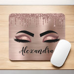 Tapis De Souris Rose Gold Glitter Sparkle Eyelashes Monogram<br><div class="desc">Rose Gold Faux Foil Metallic Sparkle Parties scintillant en métal brossé Monogramme Nom et cils initiaux (cils), Eyelash Extensions et Yeux Blush Pink Computer Mousepad (pavé souris). Le design fait le cadeau parfait pour 16 ans, mariage, douche nuptiale, anniversaire, baby shower ou bachelorette pour quelqu'un à la recherche d'un style...</div>