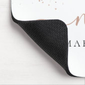 Tapis De Souris Rose Gold Parties scintillant Nom du script Monogr (Coin)