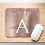 Tapis De Souris Rose Gold - Parties scintillant rose pâle Nom du m<br><div class="desc">Or rose - Faux rose pâle Foil Parties scintillant étincelante métallique brossé Monogramme en métal Nom et Mousepad initial (pavé de souris). Cela rend le cadeau parfait pour 16 ans,  mariage,  douche nuptiale,  anniversaire,  baby shower ou bachelorette pour quelqu'un qui aime le luxe glam et les styles chic.</div>