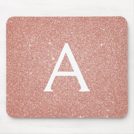 Tapis De Souris Rose Gold - Pink Sparkle Parties scintillant Nom d (Devant)