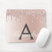 Tapis De Souris Rose Gold - Pink Sparkle Parties scintillant Nom d (Avec souris)