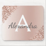 Tapis De Souris Rose Gold - Pink Sparkle Parties scintillant Nom d<br><div class="desc">Blush Pink - Rose Gold Faux Étincelle et Parties scintillant Metallic Foil Monogramme Nom et le pavé initial Monogram Mouse. Ce luxueux Mousepad chic et monogrammed est parfait pour la maison ou le bureau et serait un cadeau parfait pour un étudiant ou un collègue. Veuillez contacter le concepteur pour les...</div>