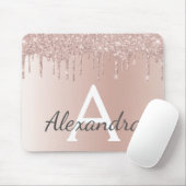 Tapis De Souris Rose Gold - Pink Sparkle Parties scintillant Nom d (Avec souris)