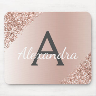 Tapis De Souris Rose Gold - Pink Sparkle Parties scintillant Nom d