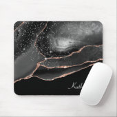 Tapis De Souris Rose Gold Sparkle Abstrait (Avec souris)