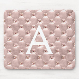 Tapis De Souris Rose Gold Vintage rose Nom du monogramme Mousepad