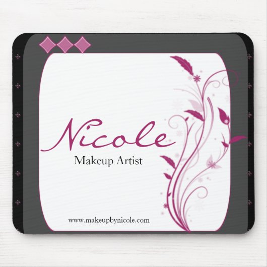 Tapis De Souris Rose gris de noir moderne de grand style (Devant)