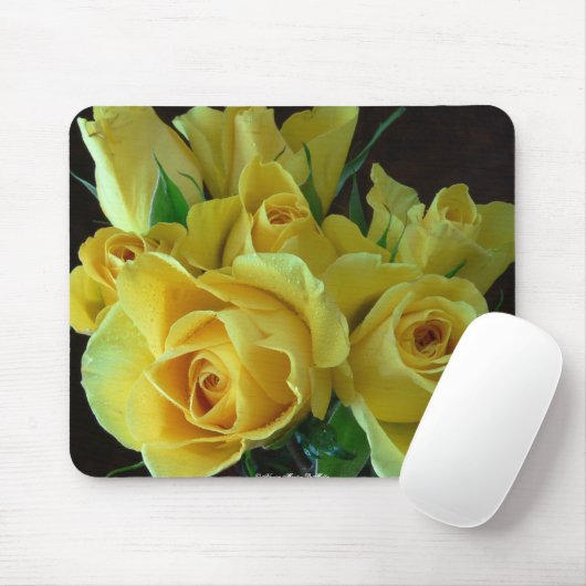 Tapis De Souris Rose jaune Mousepad (Avec souris)