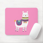 Tapis De Souris Rose mignon de lama (Avec souris)