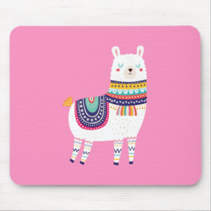 Tapis De Souris Rose mignon de lama