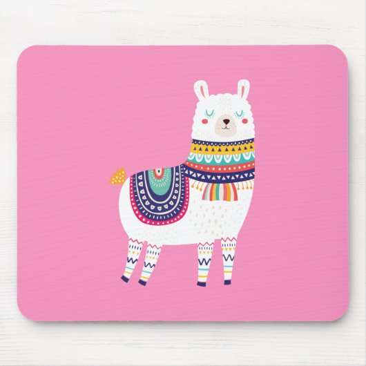Tapis De Souris Rose mignon de lama (Devant)