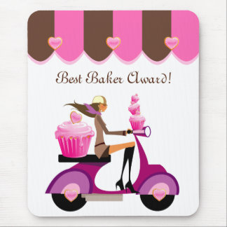 Tapis De Souris Rose mignon de Mousepad de fille de scooter de