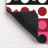 Tapis De Souris Rose noir blanc Cercle Étoiles rayures Design (Coin)