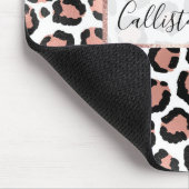 Tapis De Souris Rose noir moderne or Empreinte de léopard à huile (Coin)