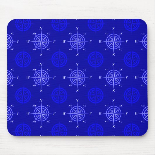 Tapis De Souris Rose Ocean Blue Compass (Devant)