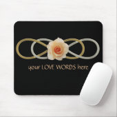 Tapis De Souris Rose or argent double infinité (Avec souris)