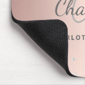 Tapis De Souris Rose or argent parties scintillant monogramme nom  (Coin)