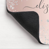 Tapis De Souris Rose or argent parties scintillant poussière monog (Coin)