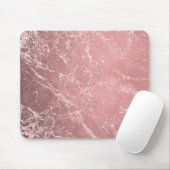 Tapis De Souris Rose Or rose moderne tendance glam marbre chic (Avec souris)