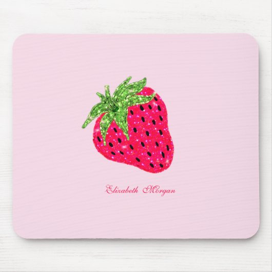 Tapis De Souris Rose Pailleté Fraise Froid (Devant)