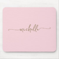 Rose Pâle Féminin Simple Monogramme Personnalisé e
