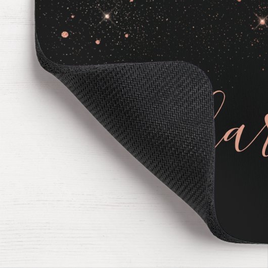 Tapis De Souris Rose Parties scintillant Or Élégant Script glamour (Coin)