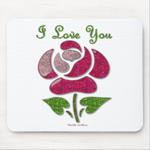 Tapis De Souris Rose Pochoir Rose Je T'aime
