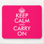Tapis De Souris Rose Restez calme et continuer Mouse Pad<br><div class="desc">Hot rose Restez calme et continuez sur Mouse Pad | Couleur et texte arrière - plans personnalisables. Idée cadeau de style vintage pour les femmes.</div>