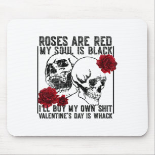 Tapis De Souris Rose rétro sont rouge Mon âme est noir squelette a