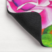 Tapis De Souris Rose rose avec art aquarelle orange (Coin)