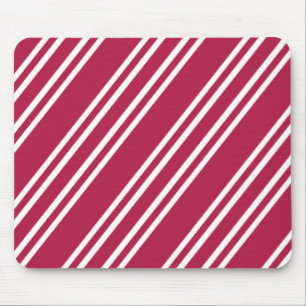 Tapis De Souris Rose rose avec des rayures blanches