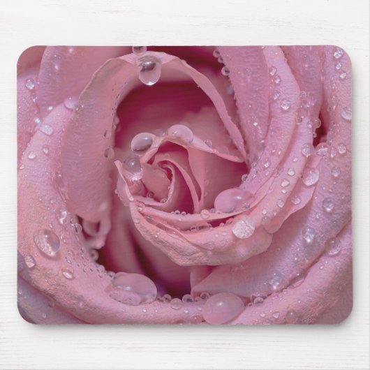 Tapis De Souris Rose rose avec gouttes (Devant)
