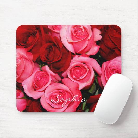 Tapis De Souris Rose, rose et rouge-ordinateur Mousepad (Avec souris)