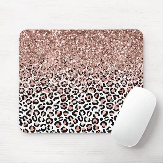 Tapis De Souris Rose Rose Noir Blanc Léopard Parties scintillant É (Avec souris)