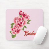 Tapis De Souris Rose rose personnalisée (Avec souris)