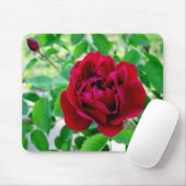 Tapis De Souris Rose rouge avec le bourgeon (Avec souris)