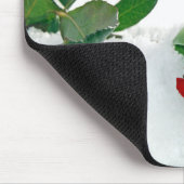 Tapis De Souris rose rouge dans la neige (Coin)