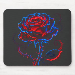 Tapis de souris Rose Rouge Néon et Bleu
