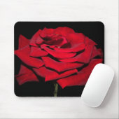 Tapis De Souris Rose rouge - Noir (Avec souris)