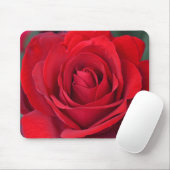 Tapis De Souris Rose rouge simple en pleine floraison (Avec souris)