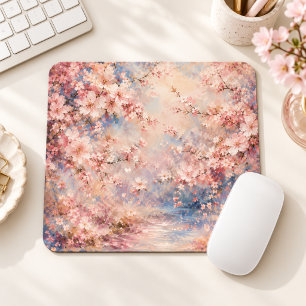 Tapis De Souris rose sakura Fleur de cerisier romantique rêveur